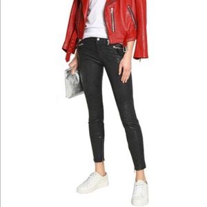 Zoe Karssen Stars All Over Leather Skinny Jeans in Black on Black